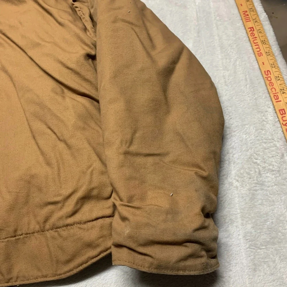 Carhartt FR Mens XL Flame Resistant Duck Chore Coat Quilt Lined Pockets Distress